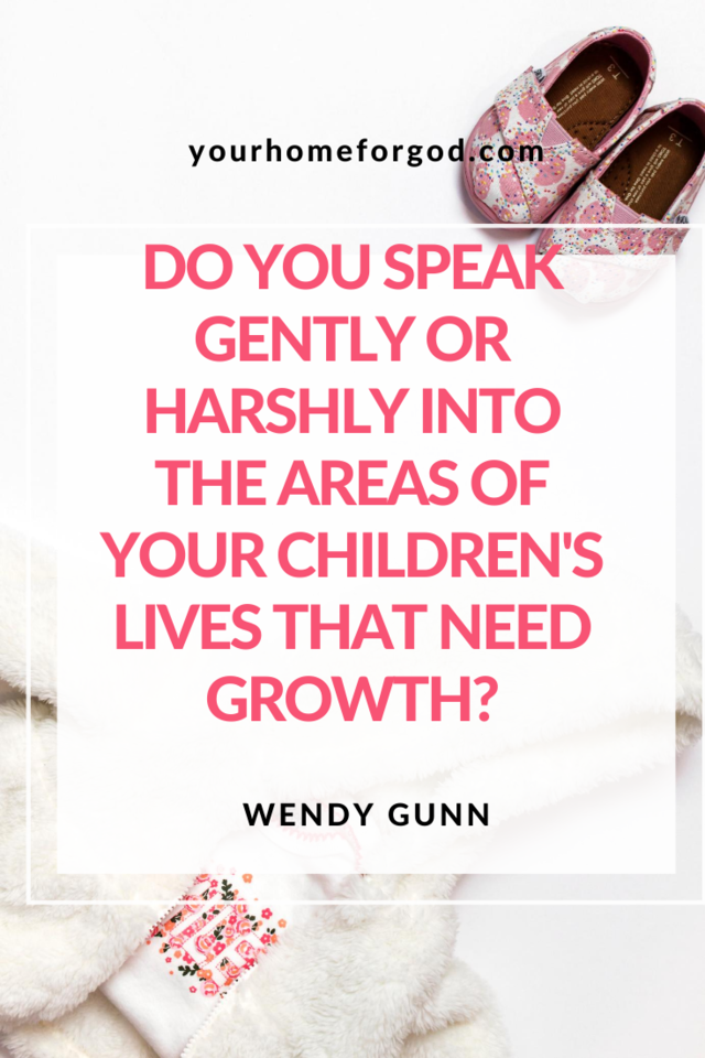 Do you speak gently or harshly into the areas of your children's lives that need growth